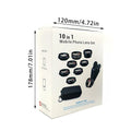 Black 10-in-1 mobile phone lens set with fisheye lens and aluminum-magnesium alloy housing