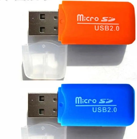 Mini USB TF card reader with included 16GB MicroSD card and SD card adapter