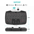 Black wireless mini keyboard with USB connection and ergonomic support, compact design without multimedia keys.