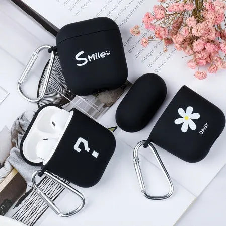 AirPods case cover with decorative pattern in PC material for Apple wireless headphones