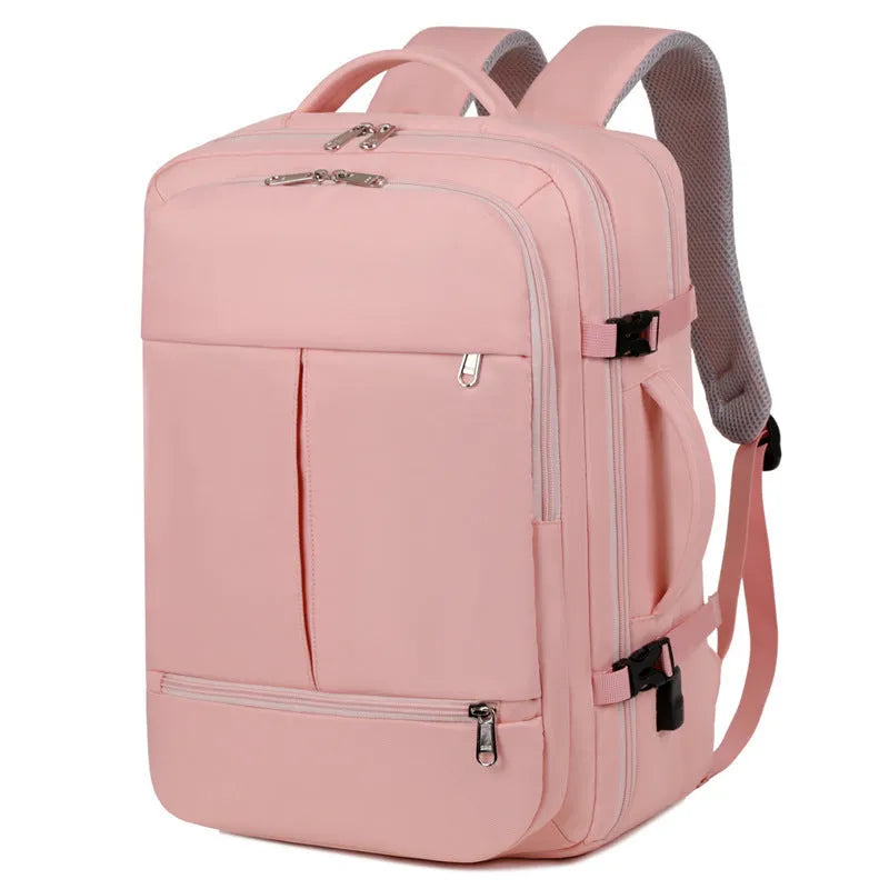 Large waterproof Oxford cloth backpack with multiple pockets for 15.6 inch laptops