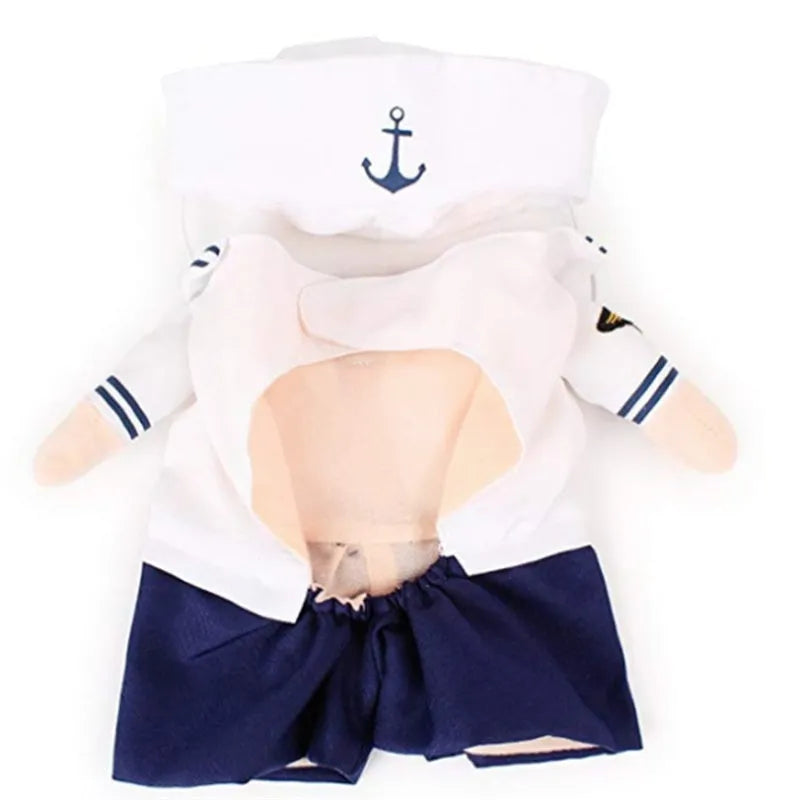Fashion minimalist cat dog pet clothing sailor costume polyester role play outfit in Sailor colour