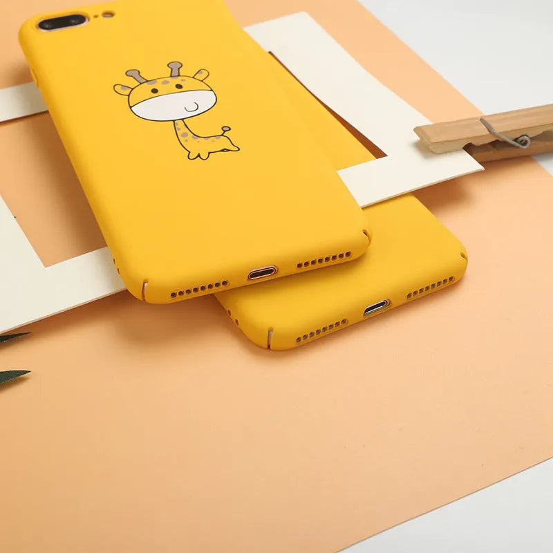 Yellow patterned polycarbonate phone case for iPhone models showing detailed printed design