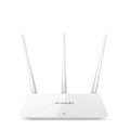 White dual-band wireless router with 2.4GHz and 5GHz support for broadband connectivity