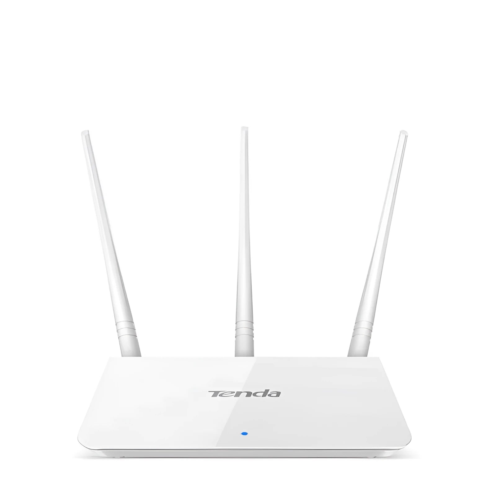 White dual-band wireless router with 2.4GHz and 5GHz support for broadband connectivity