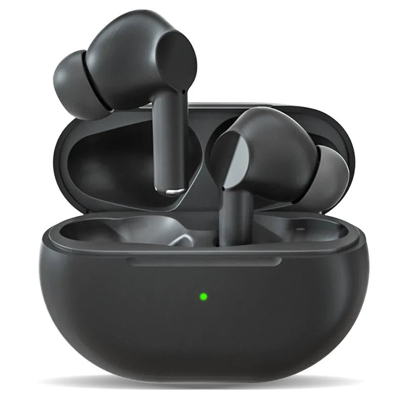 Pro4 Bluetooth wireless stereo earbuds and charging case in black or white colour options.
