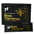 Jar of T1 Black Thai Honey with distinctive black colour
