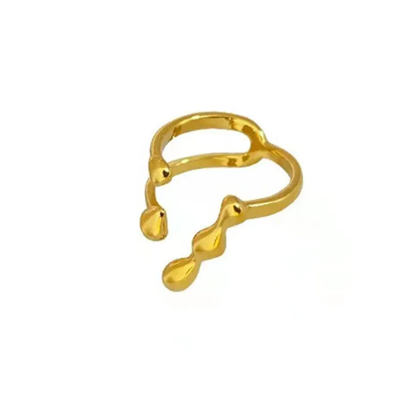Brass spherical fashion ring in gold or silver colour for women
