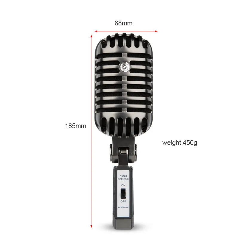 Professional retro-style wireless condenser microphone for K Song and recording in colour FG2.
