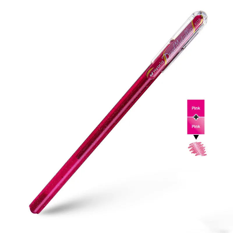 Flash K110 1.0mm gel pen with pearlescent glitter ink in eight colour options.