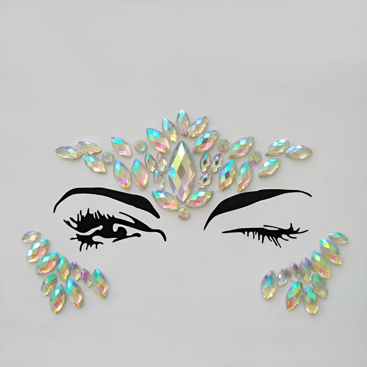 Assorted adhesive rhinestone gem temporary tattoo stickers for face and body decoration