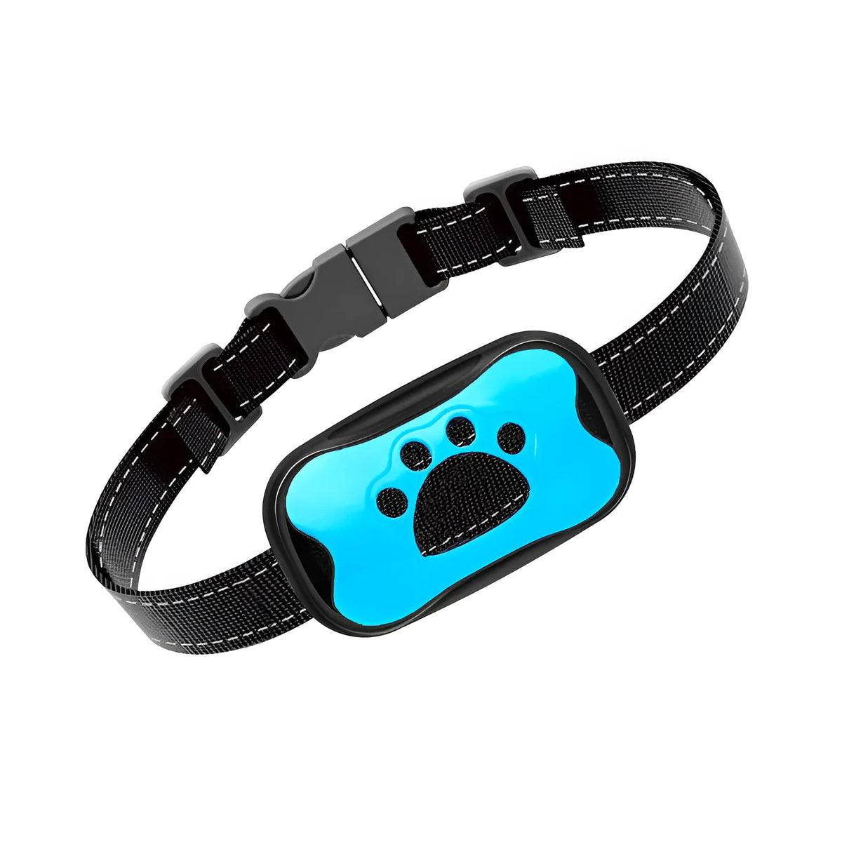 Blue anti-barking collar with sound and vibration technology for dogs 3.5-50 kg