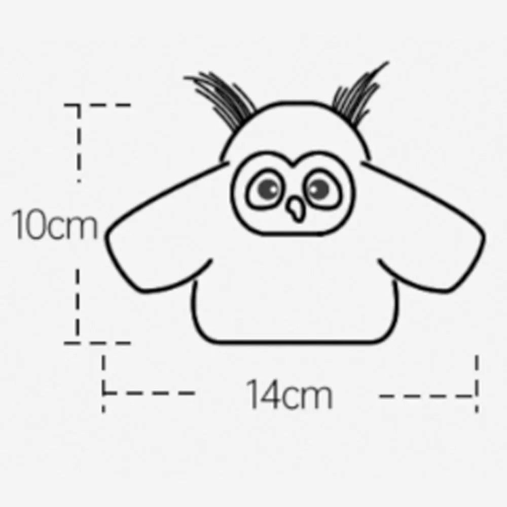 Grey owl-shaped interactive cat toy with automatic chirping and wing-flapping functions