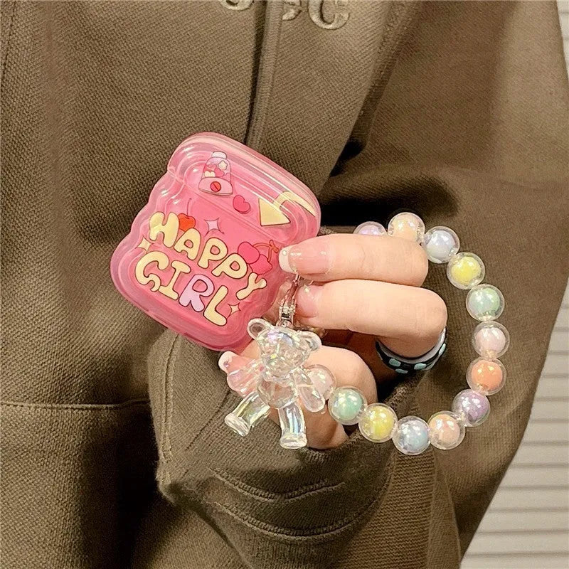 Pink cherry earphone cover for AirPods 1 2 3 Pro and Pro 2 charging case