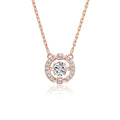 Colorful and lively geometric crown necklace pendant in copper with rhinestone details and cross chain