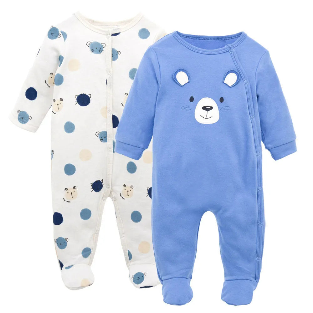 Baby onesie long sleeve cotton concealed button closure red group pattern infant bodysuit