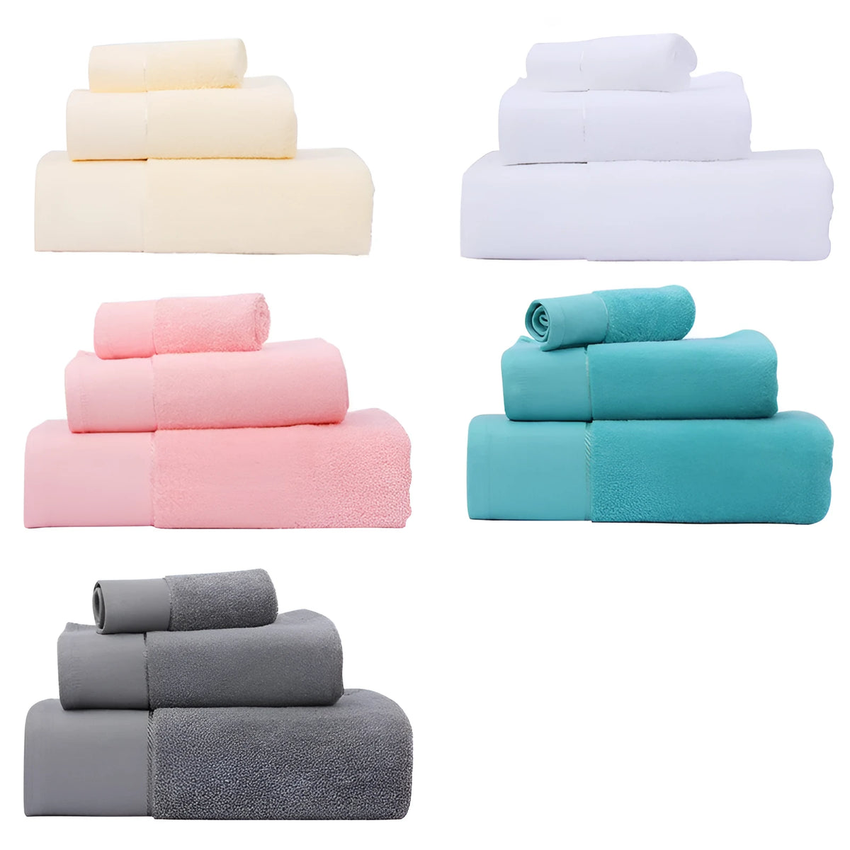 Cotton bath towel 70x140cm 600g in blue with combed yarn gear-break finish