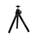 Mini flexible aluminium tripod with ball head and separate phone clip on desktop