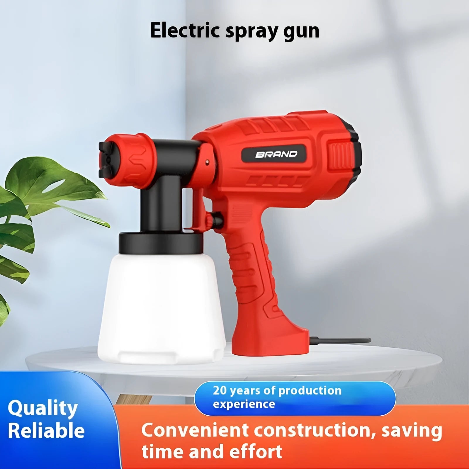 Electric Spray Gun Painting Tool 450W Paint Spraying Machine with 0.8/1.8/2.5mm Nozzles 26.5x16.5x19.5cm Red EU Plug for Home DIY Furniture Painting