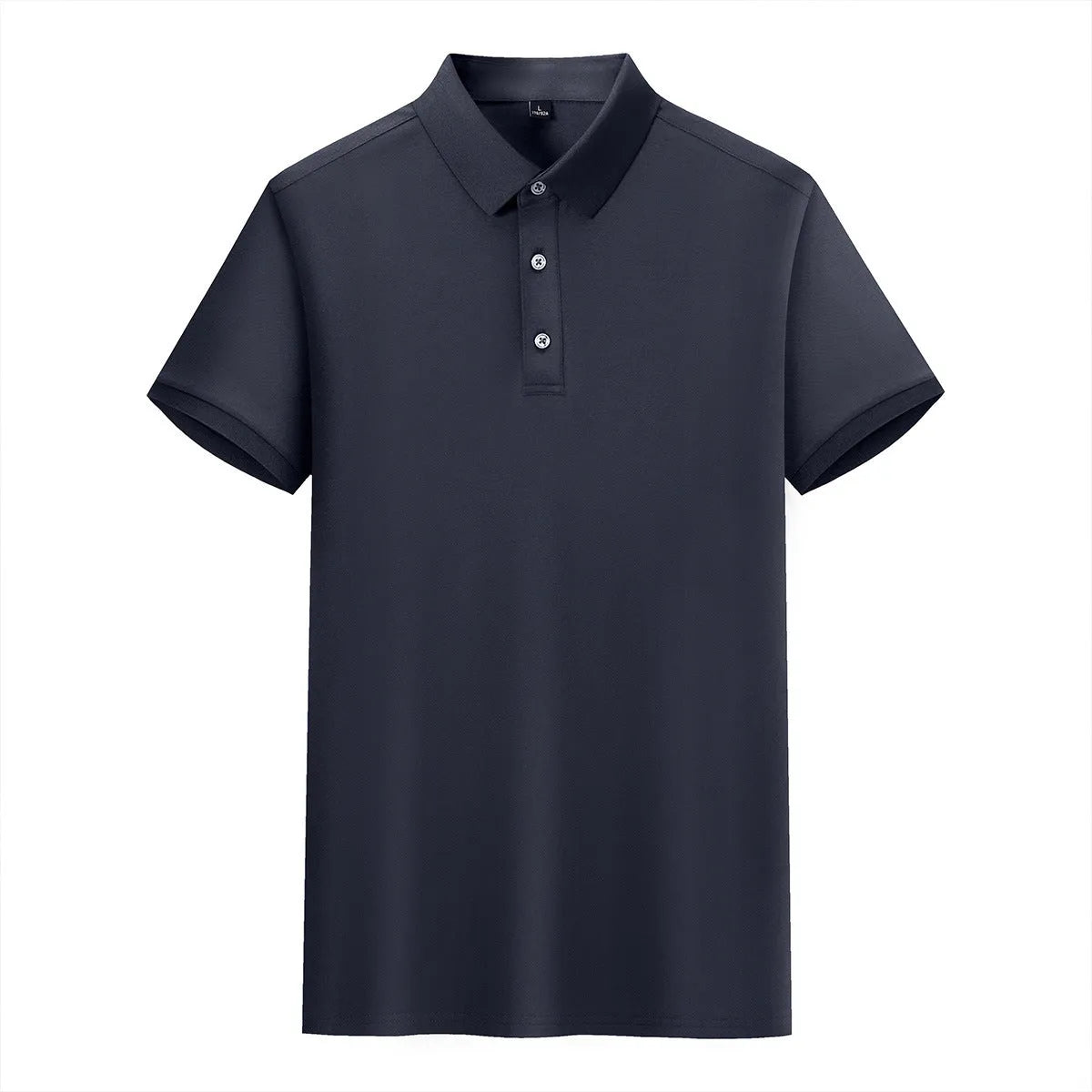 Pure cotton lapel short-sleeved T-shirt in mulberry silk cotton blend for business commute, available in multiple colours