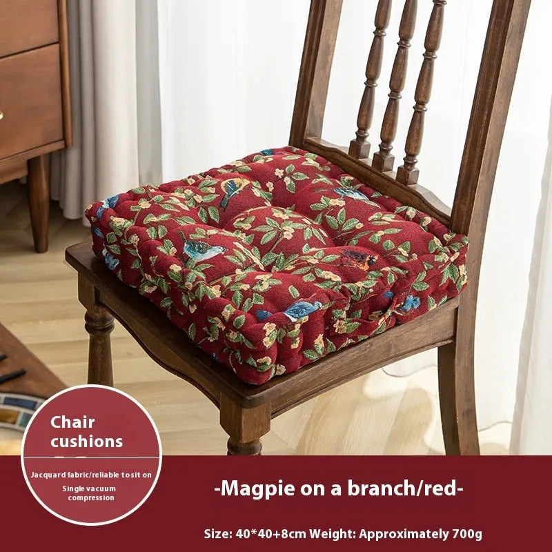 American style dining chair seat cushion with floral pattern, 40x40x8cm dimensions with thick padding