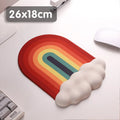 Silicone wrister mouse pad and keyboard support set with colourful cloud pattern design
