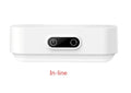 White magnetic USB rechargeable LED night light with touch controls and a curved light surface.