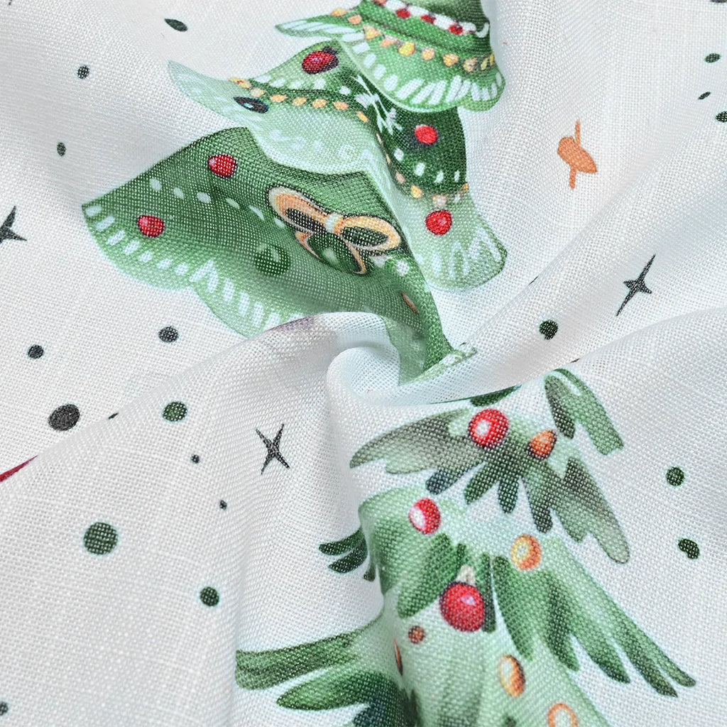 Christmas Forest Punching design polyester shading curtain panel shown in modern simplicity style.