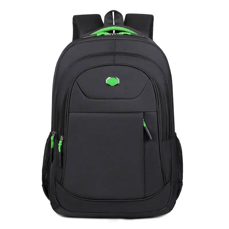 College student business travel backpack in Oxford cloth with multi-layer compartments and curved shoulder straps
