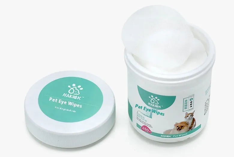 Bottle of 150 pet wipes, non-woven fabric, for cleaning eyes, ears, paws and body surface
