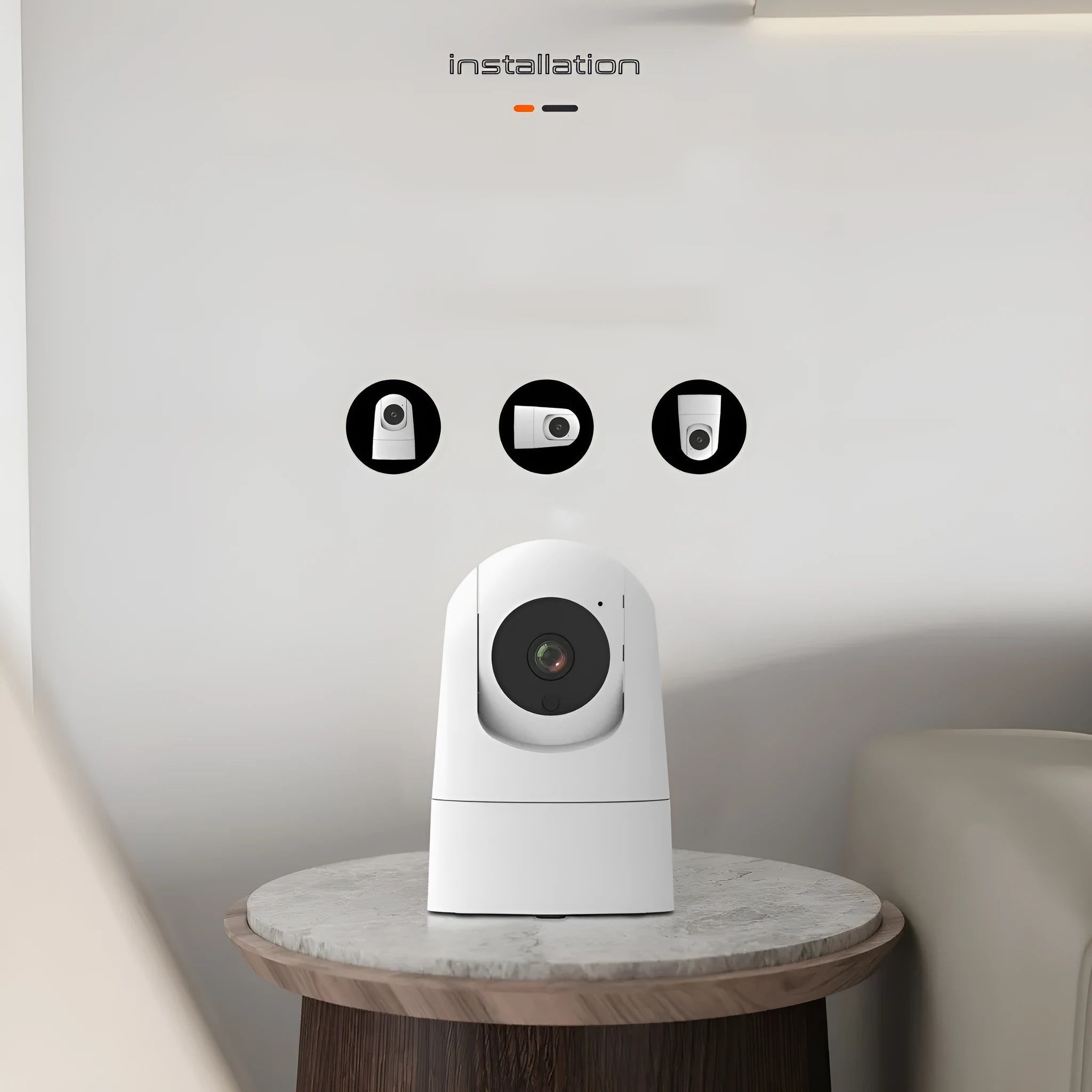 Indoor 5G dual-band security camera with two-way voice, electronic zoom, and compact ABS/PC housing
