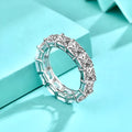 925 sterling silver full rhinestone zircon ring, white gold colour, geometric hip hop style, women's size No 7