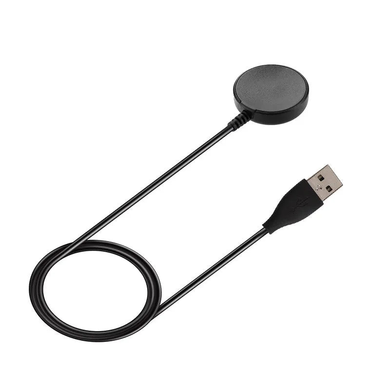 Black USB watch charger with magnetic charging cable for smartwatches measuring 34mm