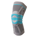 Sky blue silicone running and basketball knee pad made from elastic fibre.