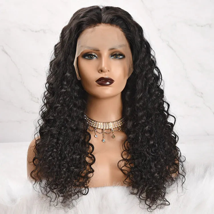 13x4 front lace water wave wig in natural colour, 10-30 inches, soft and smooth, hot dyeable