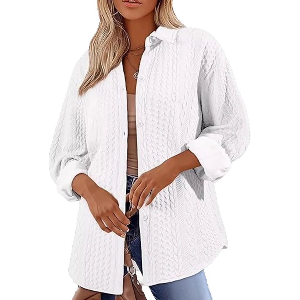 Women's solid colour knitted cardigan in black, open front style with long sleeves