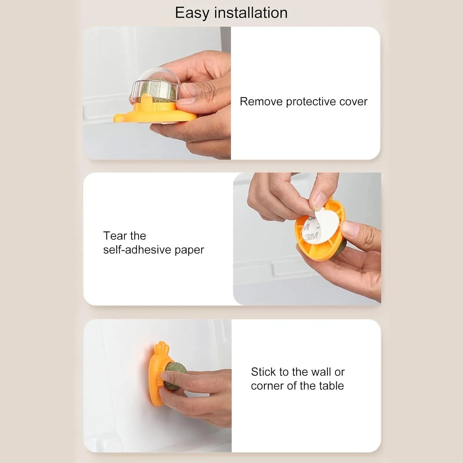 Blue self-adhesive catnip carrot toy for wall mounting and teeth cleaning