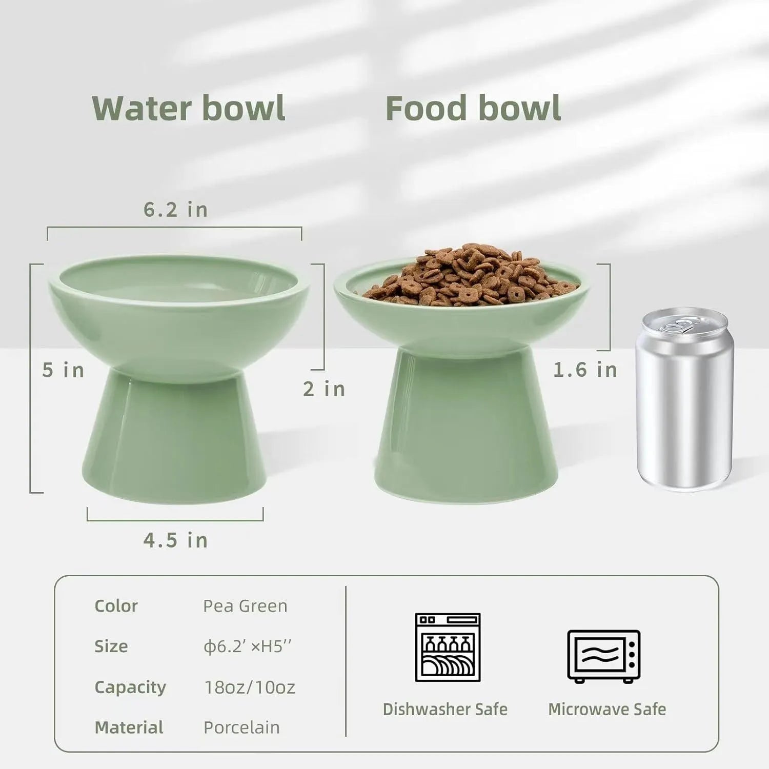 Ceramic elevated cat bowl with 16cm wide shallow design for whisker fatigue prevention