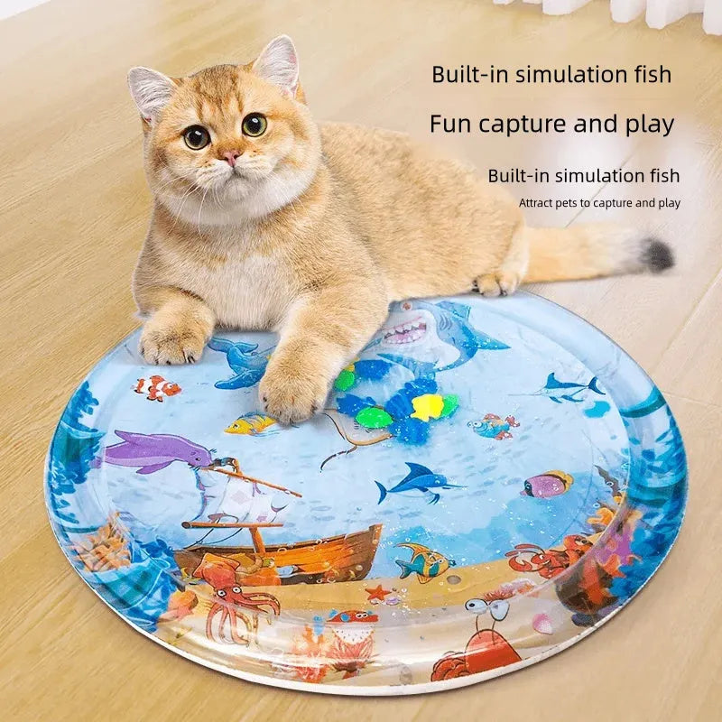 Summer cooling pet water bed PVC ice pad with underwater design for cats and dogs
