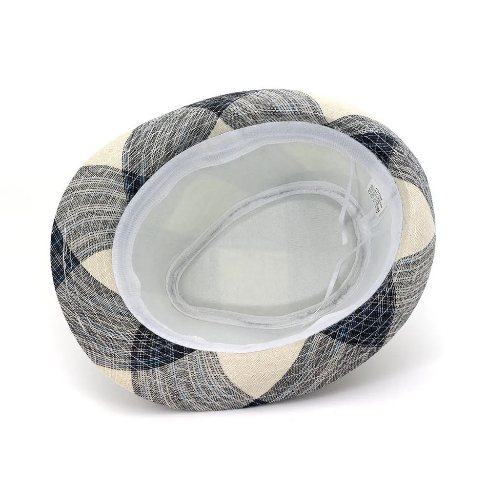 Polyester bell crown sun hat in blue colour showing 12cm crown height and 4.5cm brim