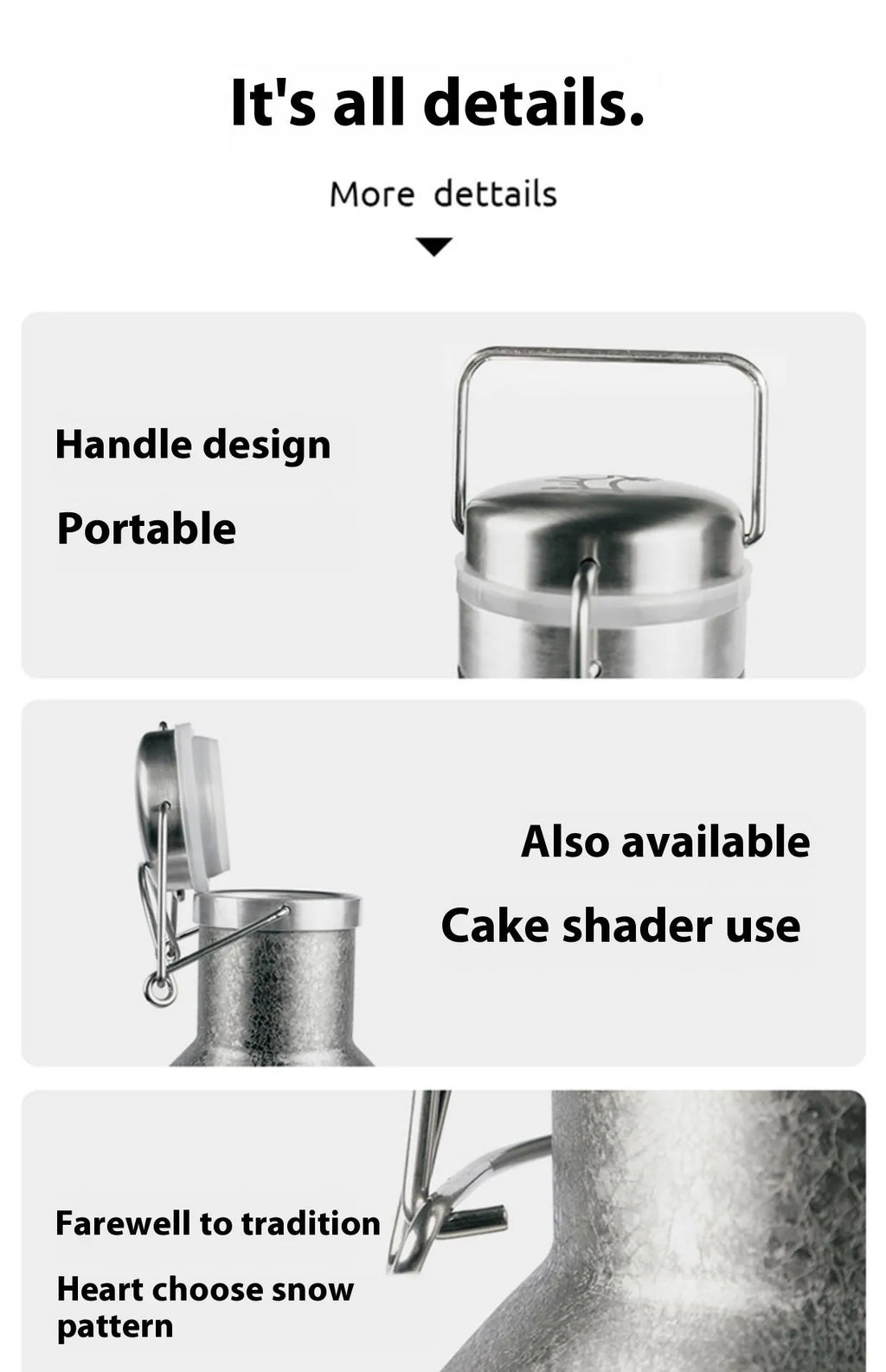 Stainless steel thermal pot with large capacity and portable handle