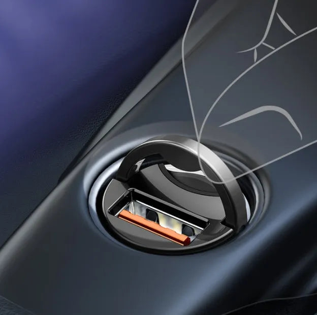 Baseus 30W PPS fast charge single USB car charger with 1-metre cable in grey