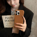 Retro leather solid colour embossed TPU phone case for iPhone 15 and 16 series in black