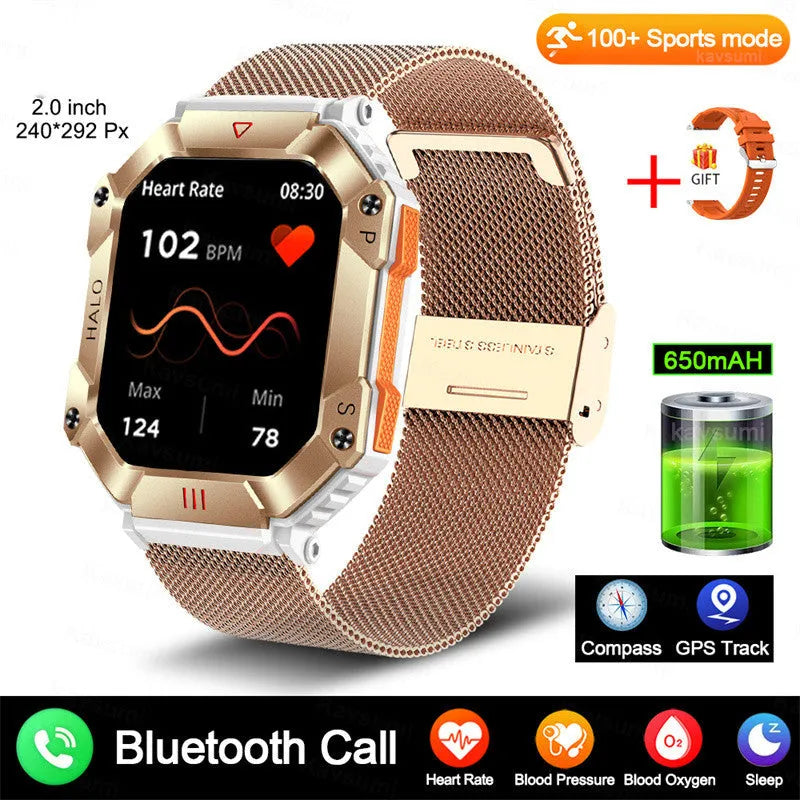 Android GPS fitness smart watch for women with titanium alloy case and multiple strap options