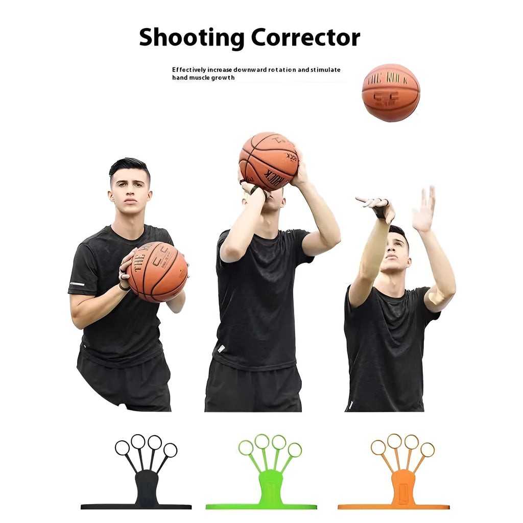 Black and orange shooting brace for basketball finger training and three-point shooting practice