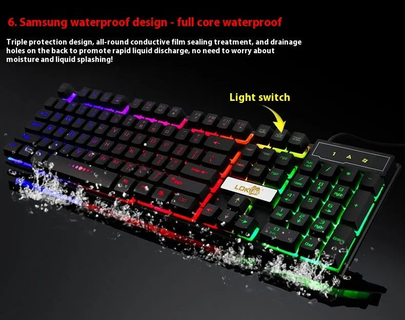 Glowing USB gaming keyboard cable with braided nylon sleeve in white or black options