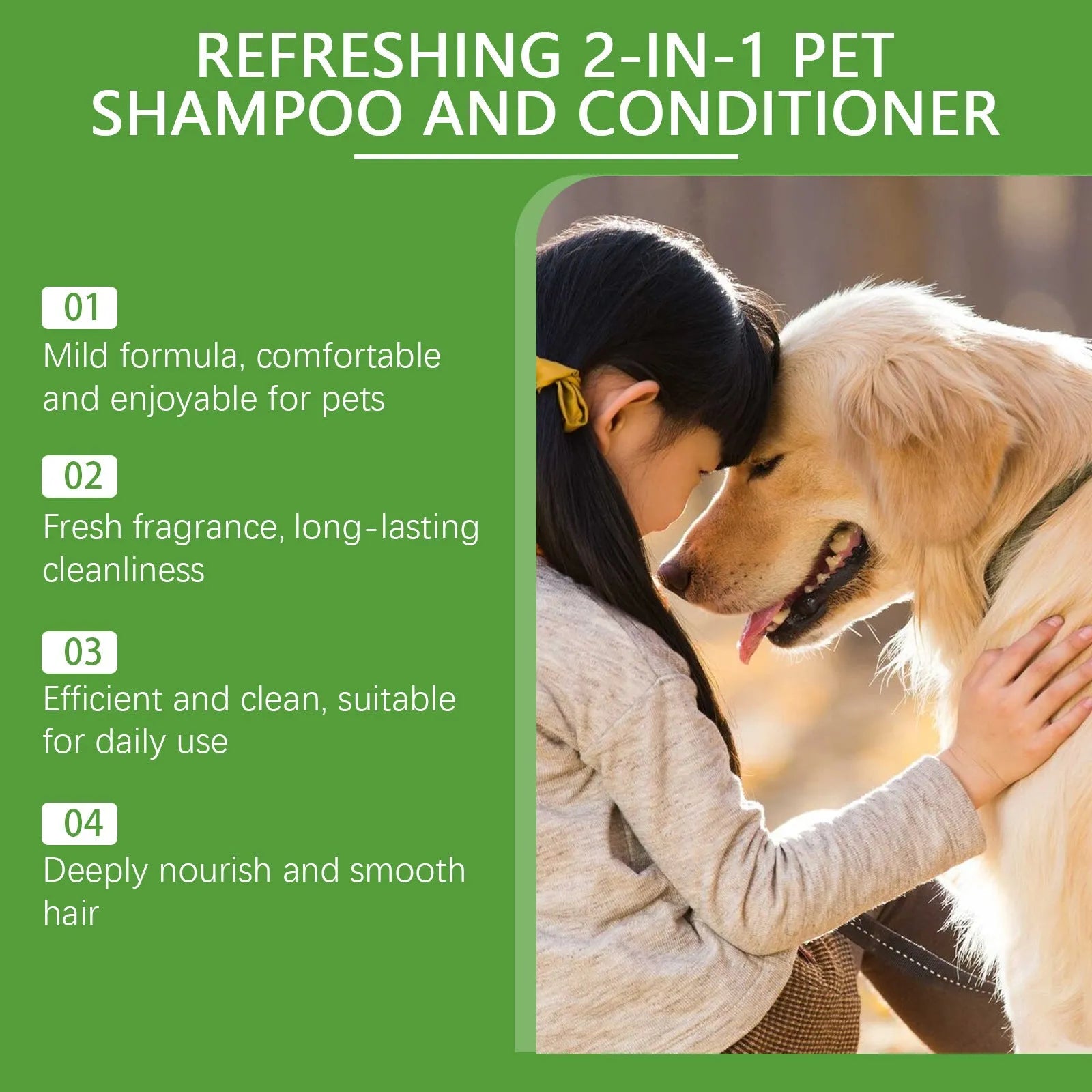100ml bottle of 2-in-1 pet shampoo and fragrance shower gel with watermelon and coconut extract.