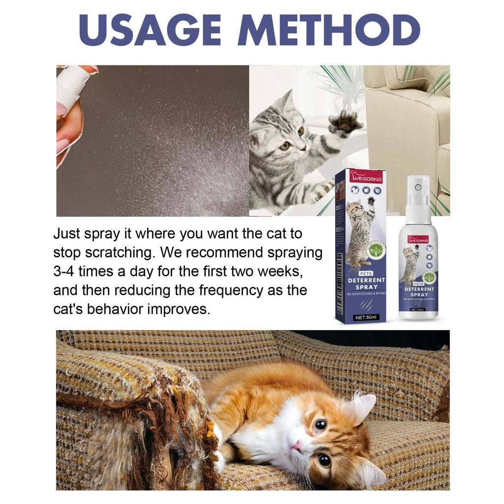 50ml pet behaviour spray bottle for deterring scratching on doors and sofas