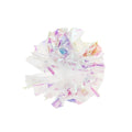 White noise-making paper ball cat toy on floor for indoor cat play