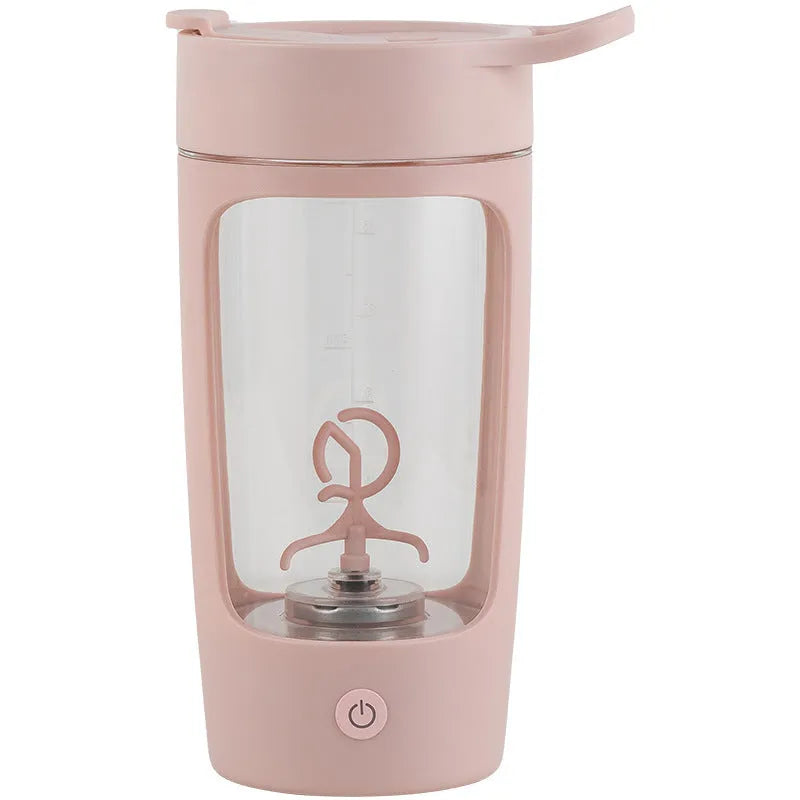 Automatic mixing cup portable juice blender in black, blue, pink, and white colours showing 650ml capacity